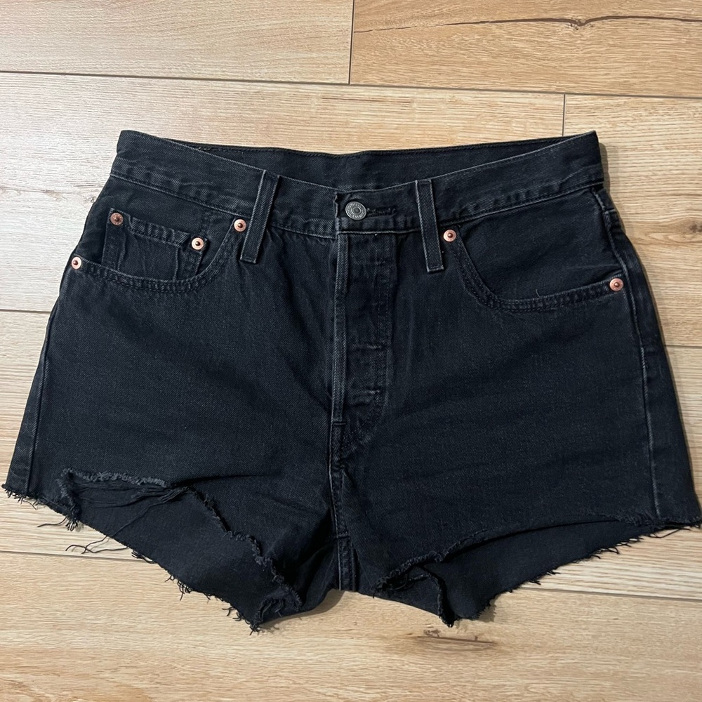 Levi’s 501 - Black Wash Distressed Denim Short